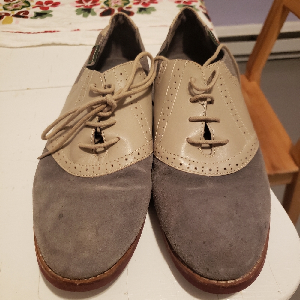 G.H. Bass suede saddle shoes
